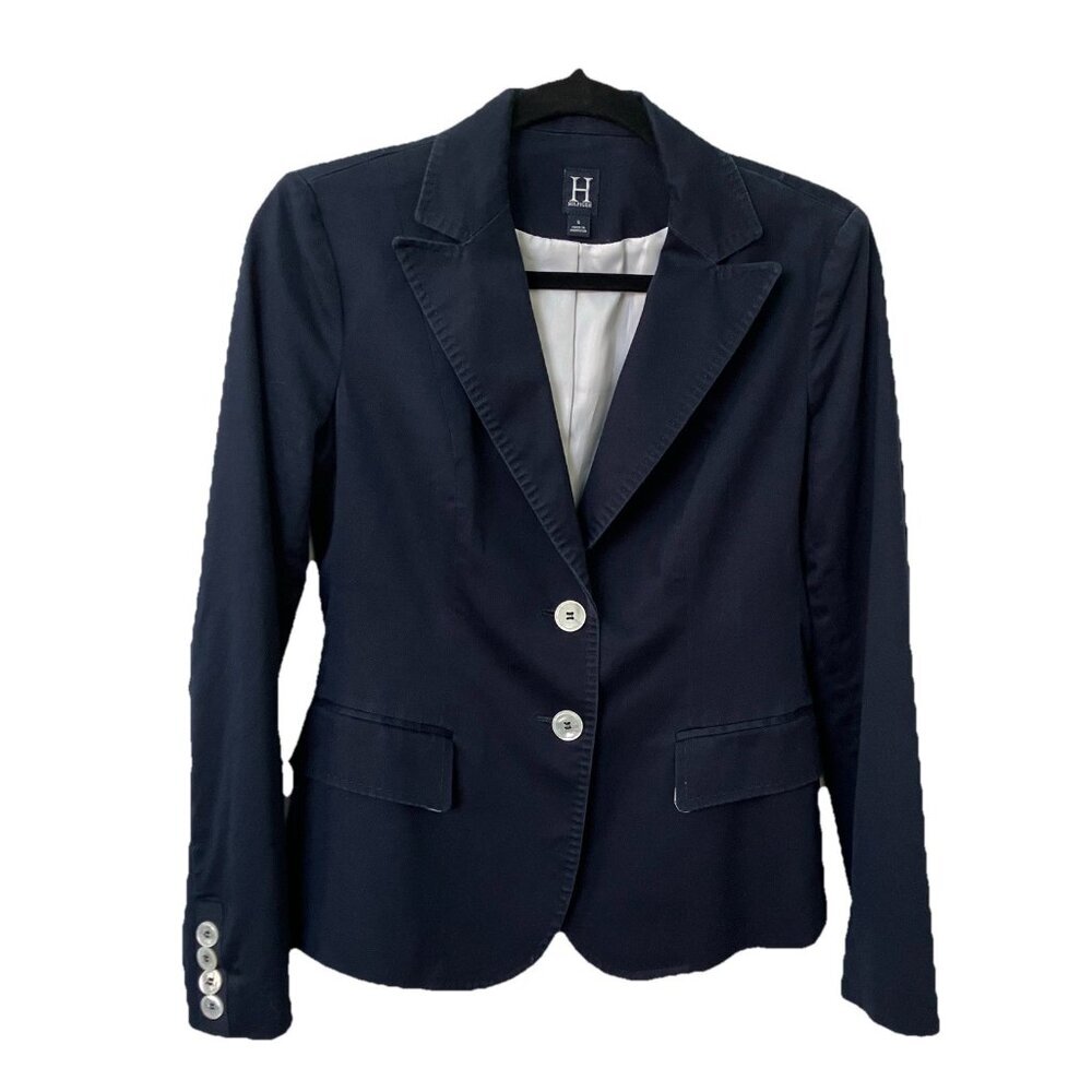 Y2K Tommy Hilfiger Blazer Womens‎ 6 Navy Blue Academia Preppy 2000s Fitted